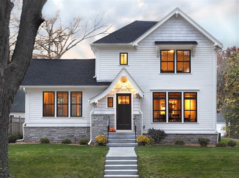 white house with dark metal windows|white house black trim windows.